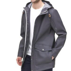 Levis Men's Black Hooded Raincoat